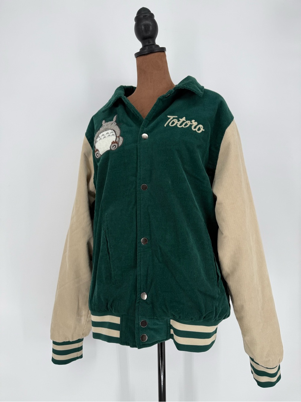 Studio Ghibli My Neighbor Totoro Corduroy Varsity Jacket Green size M